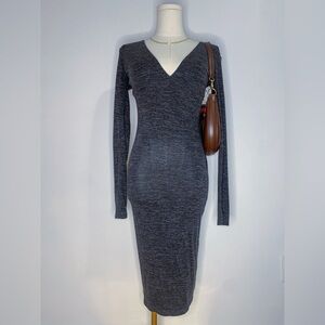 Deep V Midi Dress, size US S